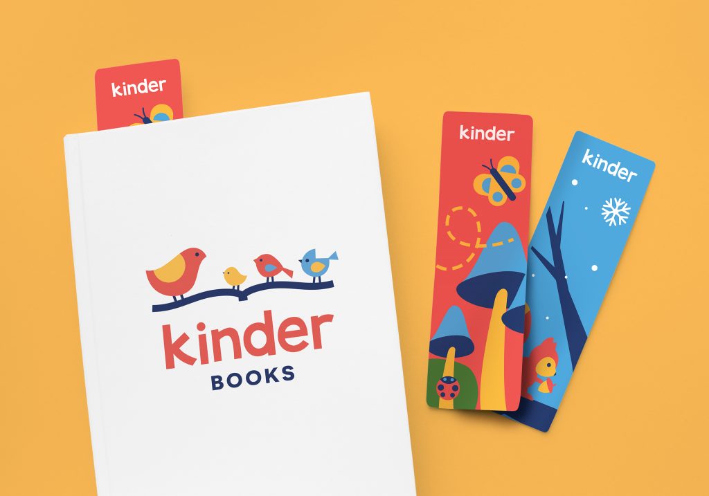 Kinder Books Logo & Bookmarks